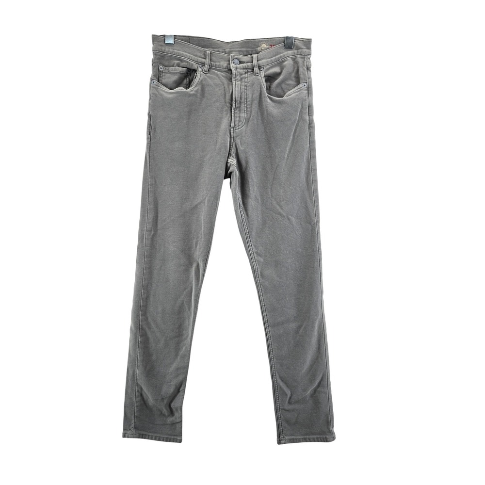 Faherty Brand Mens 5-Pocket Terry Pants Grey Straight Leg Stretch Size 31 x 30.5